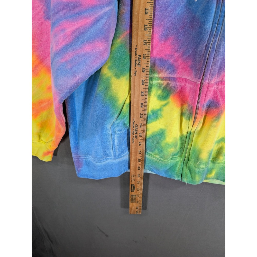 Gildan Heavy Blend Be Kind Tie Dye Zip Up Hoodie Sweatshirt Multicolor 2XL - Picture 6 of 8
